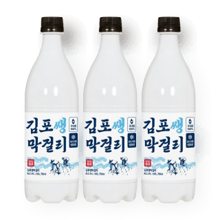 김포쌩 막걸리 5도 750ml 3개 세트 (김포쌀)