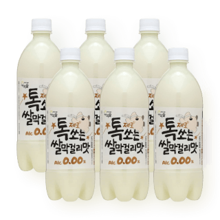 톡쏘는 쌀막걸리맛 제로 0.00도 750ml 6병 세트 (무알코올)