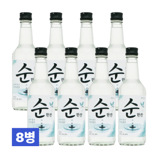 순한잔 소주 16도 360ml 8개 세트 (무감미료 쌀소주)