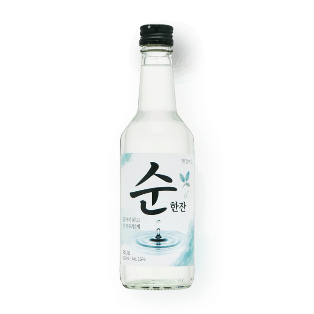 순한잔 소주 16도 360ml (무감미료 쌀소주) 대표이미지