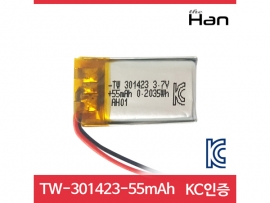 [주식회사 더한] 55mAh KC인증 리튬폴리머 배터리 [TW301423]