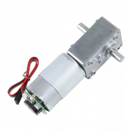 직각축 웜기어 감속모터 WGM40D-3657-1280E 더블샤프트 엔코더 11PPR DC12V