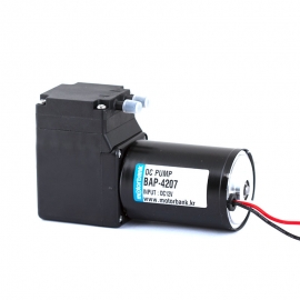 저소음 BLDC 에어펌프 BAP-4207 다이어프램 DC12V 유량 7L/min 양압 180kPa 부압 -65kPa 50dB 의료&middot;가전용