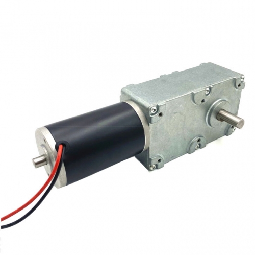 웜기어 감속 DC 브러시모터 WGM86-63103 DC24V 더블샤프트 토크 59~500kgf&middot;cm 출력 7~95rpm 감속비 8종 선택 셀프락 직각축