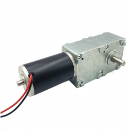 웜기어 감속 DC 브러시모터 WGM86-63103 DC24V 더블샤프트 토크 59~500kgf&middot;cm 출력 7~95rpm 감속비 8종 선택 셀프락 직각축