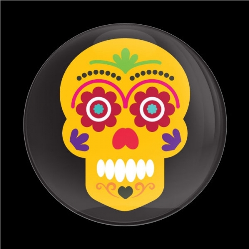 고뱃지 SEASONAL YELLOW CALAVERA SUGAR SKULL