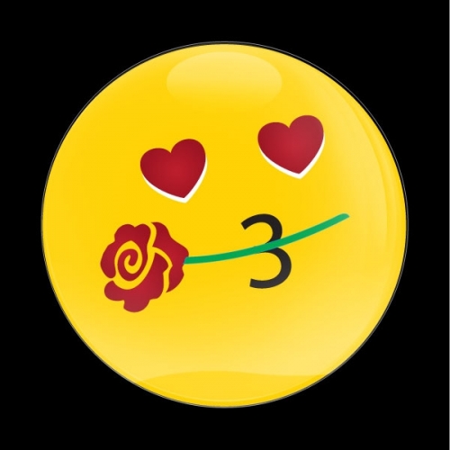 고뱃지 EMOJI KISSING HEART with FLOWER