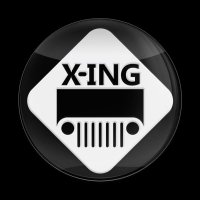 고뱃지 3D JEEP XING BLACK ON WHITE