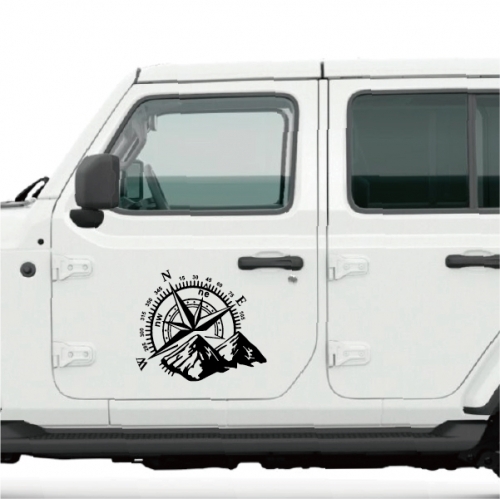 지프 랭글러 사이드 데칼 WRANGLER side compass+mountain decal