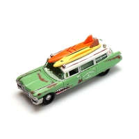 JOHNNY LIGHTNING 서핑보드 시리즈 1959 캐딜락 엠뷸런스 스페셜 빈티지 말자동차 컬렉션