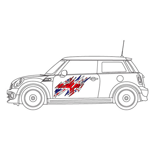 미니 사이드 데칼 SCRATCHED UNIONJACK mini/countryman side