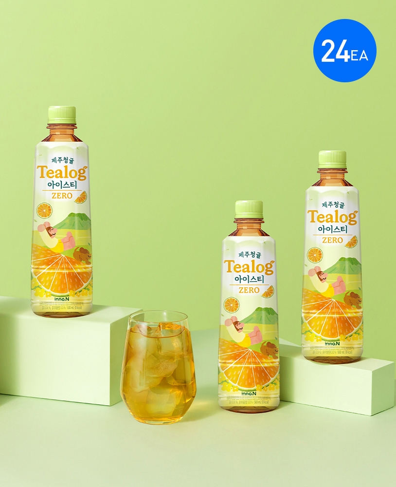Tealog 청귤 아이스티 500ml 총 24병