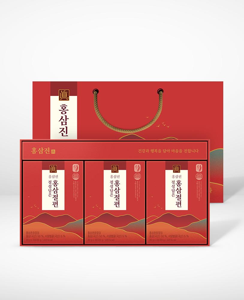 홍삼진 정성담은 홍삼절편 1박스(9개입) +쇼핑백