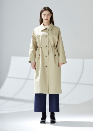 크리클 언발 카라 오버핏 트렌치코트 (I9M2CT01)