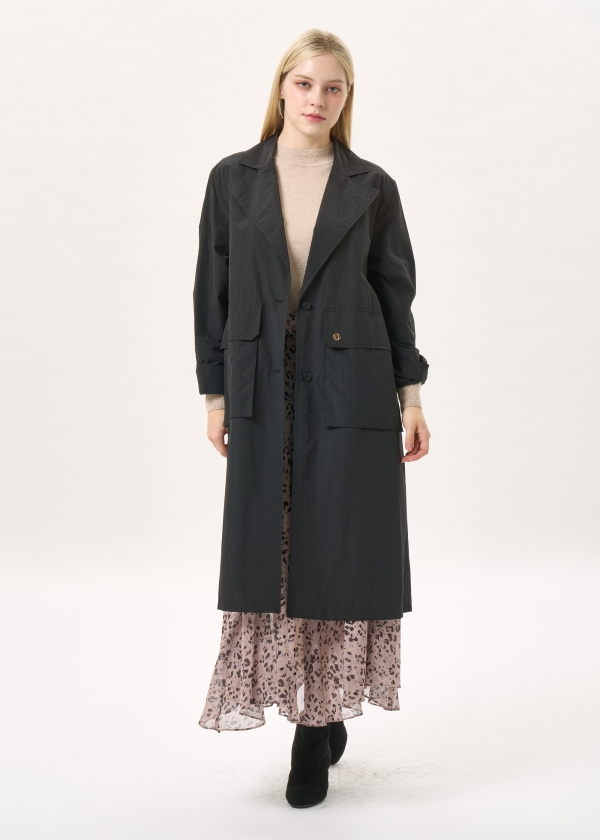 싱글 오버사이즈 포켓 코트(I9W2CT02)