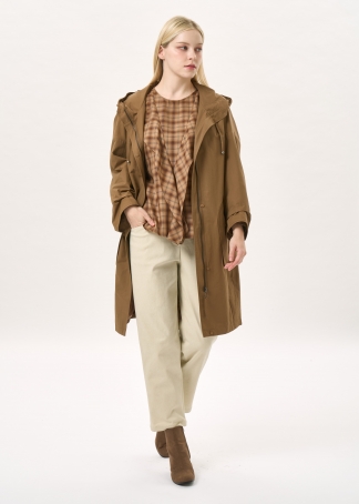 코튼 블렌드 후드 코트 (I9W2CT03)