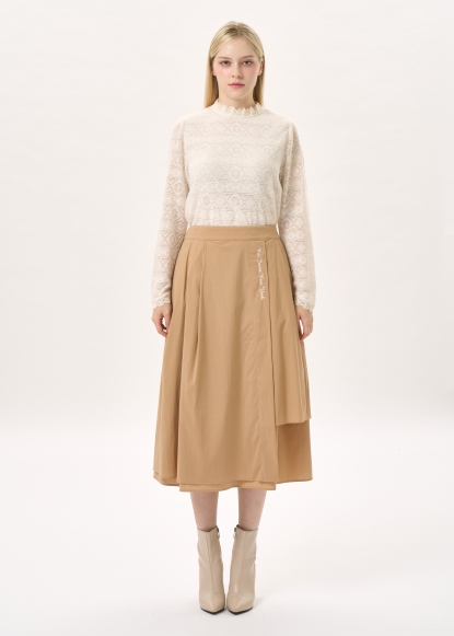 코튼 블랜드 비대칭 스커트(I9W4SK02)