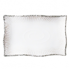 KO 화이트마블 줄무늬직사각접시