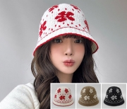 (F) 2125-MHJ 알파카부클플라워버킷햇