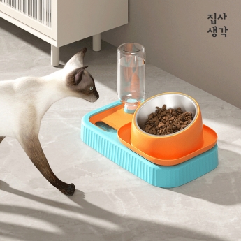 집사생각 강아지 고양이 멀티식기세트 밥그릇 물그릇