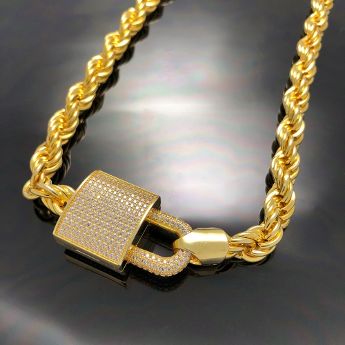 8mm Rope Chain with Iced Lock