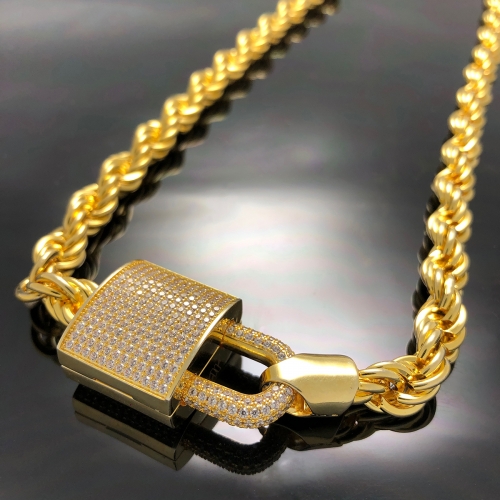 8mm Rope Chain with Iced Lock