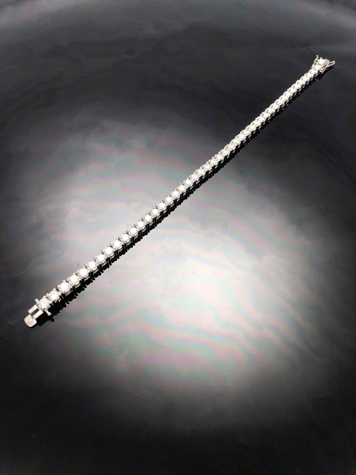 3mm 0.1ct Natural Diamond Tennis Chain Bracelet in Platinum