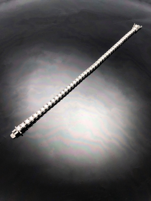 3mm 0.1ct Natural Diamond Tennis Chain Bracelet in Platinum