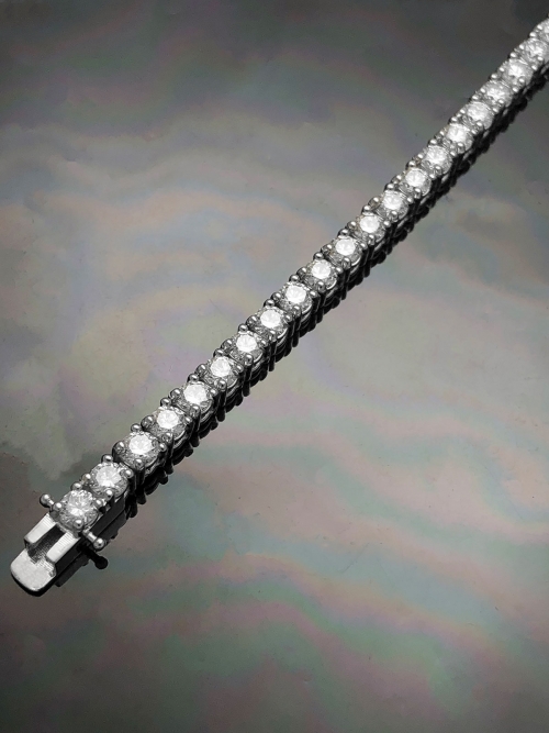 3mm 0.1ct Natural Diamond Tennis Chain Bracelet in Platinum