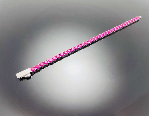 Made to Order - Color Tennis Chain Bracelet Pink Red