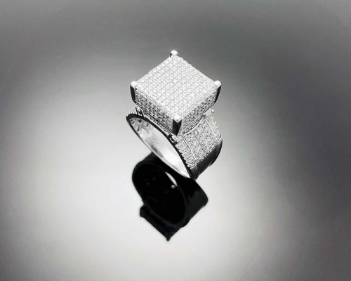 Square Diamond Pave Ring