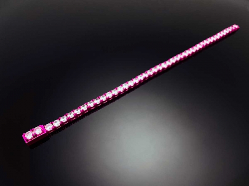 Color Tennis Chain Bracelet with New Clasp Candy Pink