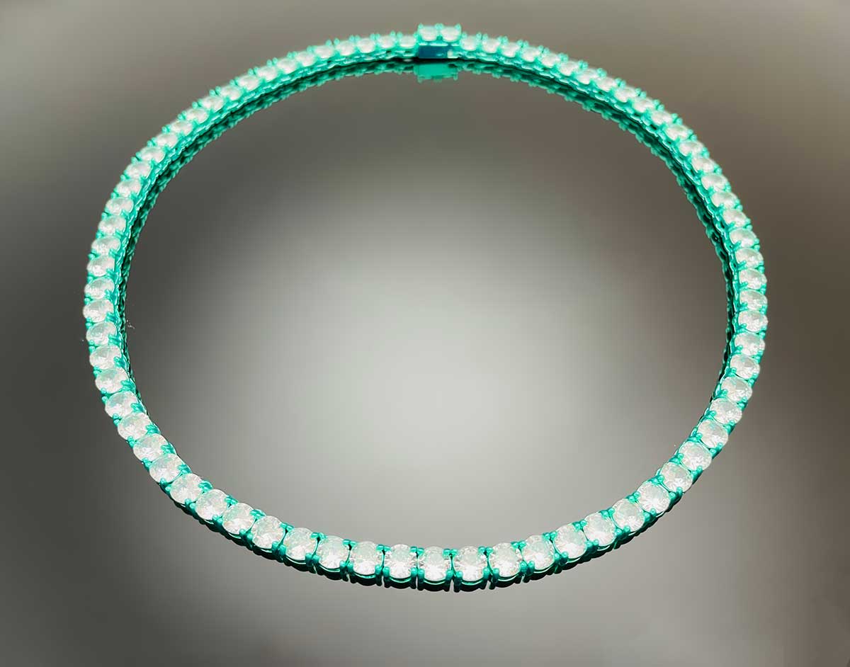 Color Tennis Chain Necklace with New Clasp Mint