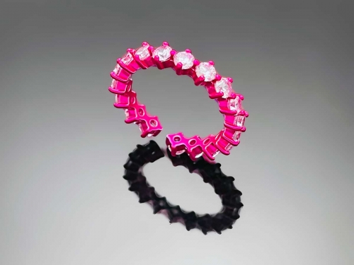 4prong Compass Layered Ring Candy Pink