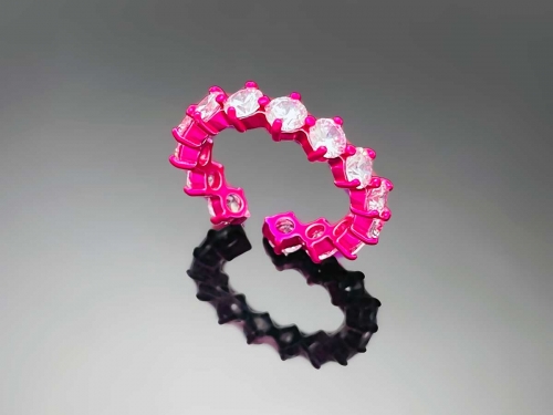 4prong Compass Layered Ring Candy Pink