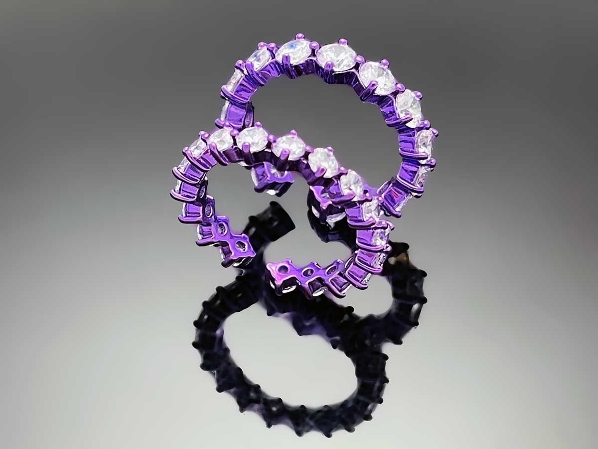 4prong Compass Layered Ring Candy Purple