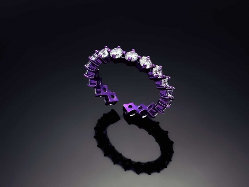 4prong Compass Layered Ring Candy Purple