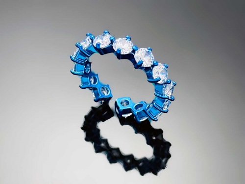 4prong Compass Layered Ring Candy Blue