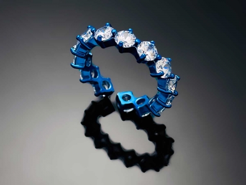 4prong Compass Layered Ring Candy Blue