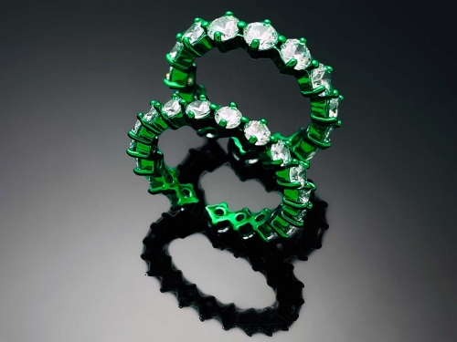 4prong Compass Layered Ring Candy Green