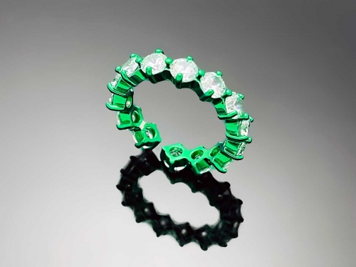 4prong Compass Layered Ring Candy Green