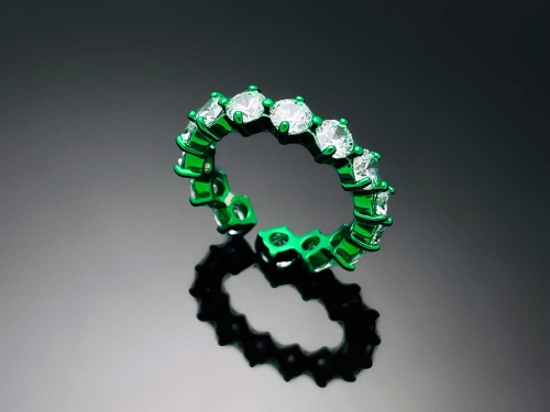 4prong Compass Layered Ring Candy Green