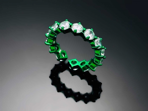 4prong Compass Layered Ring Candy Green