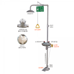 SD-CES A 일체형비상샤워기 유해화학물질취급사업장 발판식 비상샤워기 인체샤워 스테인레스 스틸 재질 유럽CE인증