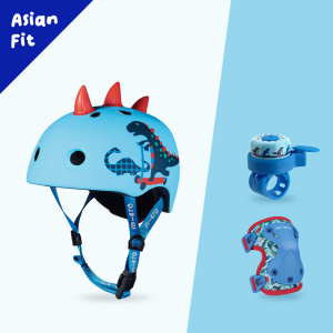 헬멧 아시안핏 + 스쿠터 벨 + 뉴 보호대 (공룡 세트)