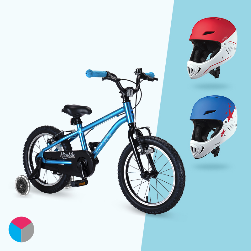 ⭐레이싱 헬멧 포함⭐ 마이크로바이크 16인치 2.0 (LED 보조바퀴)