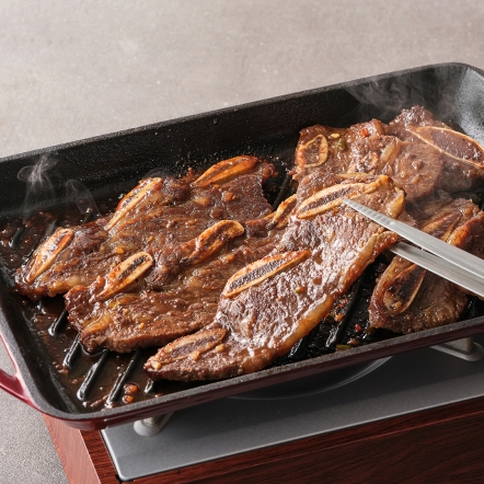 [글램쿡] 청정 블랙앵거스 탑초이스 양념 LA꽃갈비 3kg 소갈비 구이용