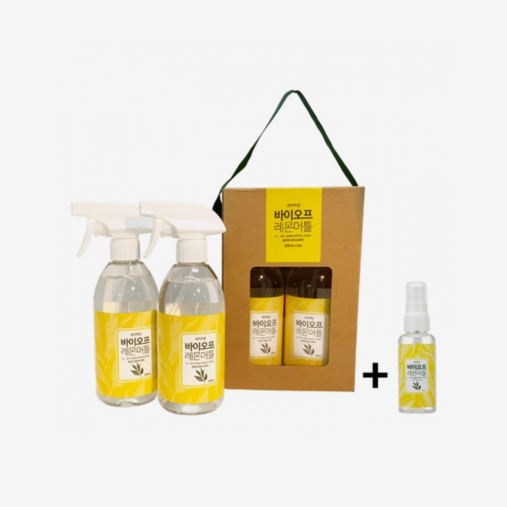 [33%할인] [네이처샵 바이오프 레몬머틀 선물세트] 올인원 항균 스프레이 500ml*2개 (50ml 증정) + 선물박스포장