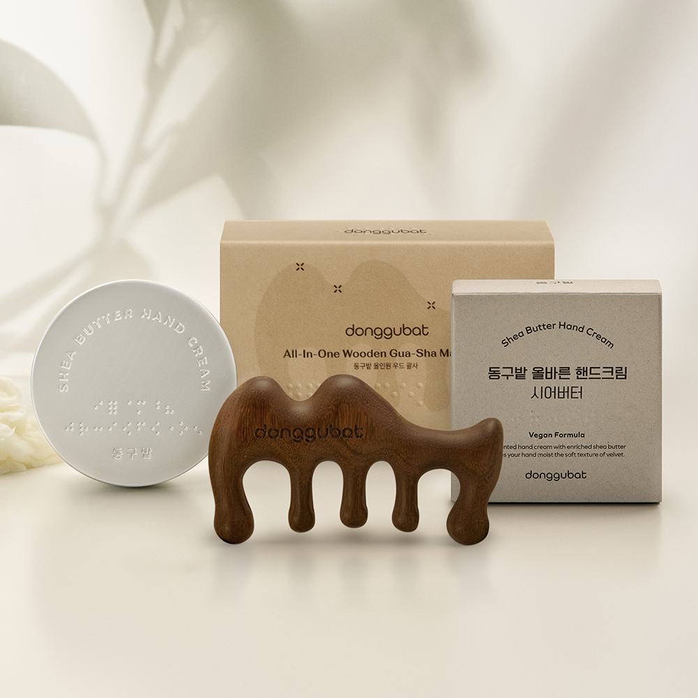 동구밭 홈 테라피 2종 괄사 앤 크림세트 (올인원 우드괄사&핸드크림_향 3종 중 택1)