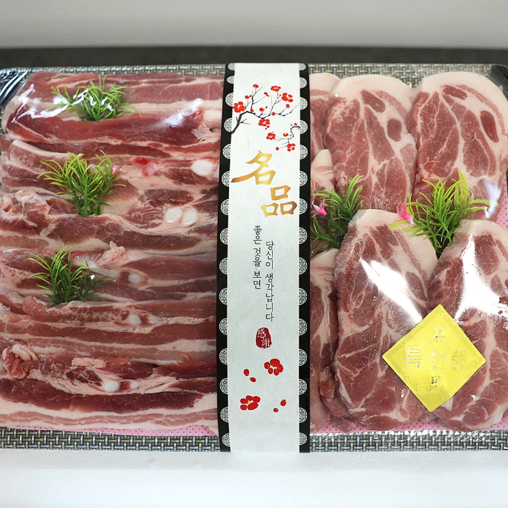 1등급 한돈 삼겹살+목살 세트 2kg